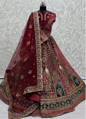 Intriguing Maroon Designer Lehenga Choli