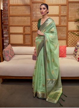 Intriguing Weaving Designer Contemporary Saree