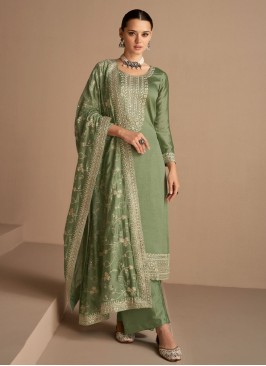 Intrinsic Green Silk Salwar Kameez