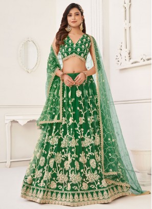 Intrinsic Green Thread Work Designer Lehenga Choli