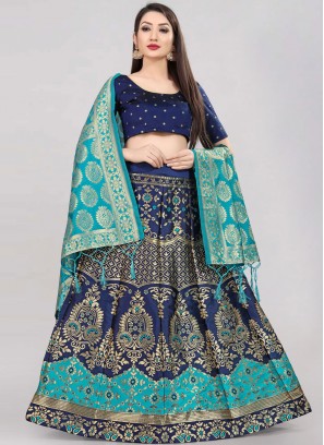 Intrinsic Jacquard Jacquard Work Lehenga Choli