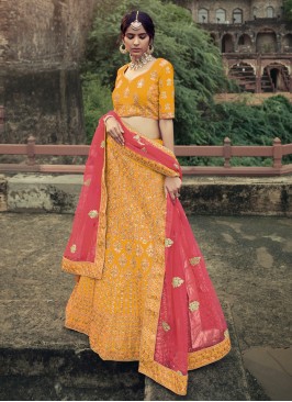 Intrinsic Patch Border Satin Lehenga Choli