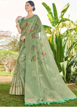 Intrinsic Silk Sea Green Fancy Classic Designer Saree