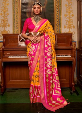 Intrinsic Weaving Patola Silk  Contemporary Style Saree