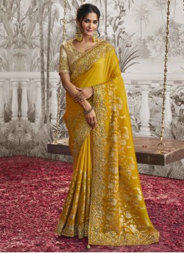 Invaluable Fancy Fabric Embroidered Designer Saree