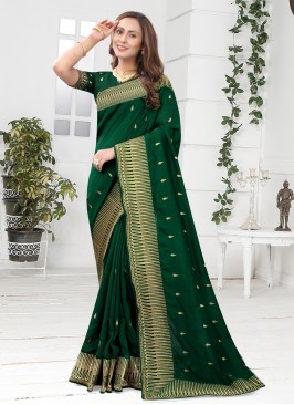 Invaluable Green Ceremonial Designer Saree