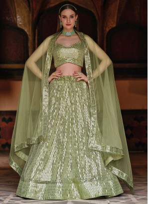 Invaluable Green Wedding A Line Lehenga Choli