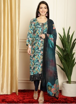 Invaluable Muslin Digital Print Multi Colour Salwar Suit