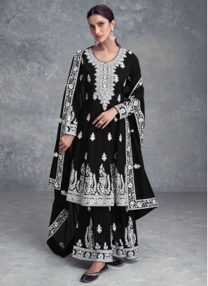 Invigorating Chinon Embroidered Designer Salwar Suit