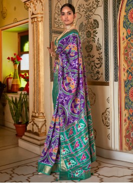 Invigorating Purple Weaving Patola Silk  Trendy Saree