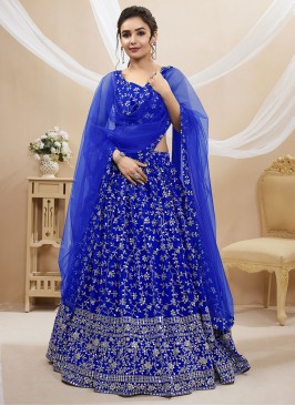 Irresistible Blue Georgette Lehenga Choli