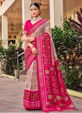 Irresistible Foil Print Cotton Silk Saree