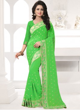 Irresistible Green Designer Saree