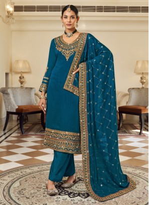 Irresistible Vichitra Silk Party Pakistani Salwar Suit