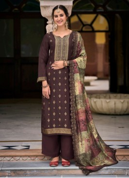 Jacquard Purple Designer Salwar Kameez