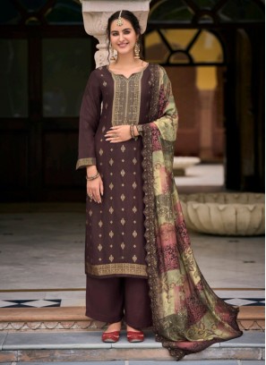 Jacquard Purple Designer Salwar Kameez