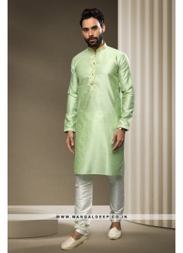 Jacquard Silk Brocade Kurta Pyjama with Pintex Work