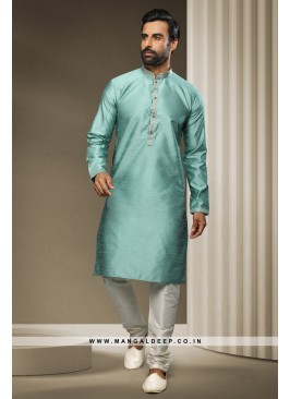 Jacquard Silk Brocade Kurta Pyjama with Pintex Work