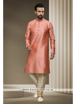 Jacquard Silk Brocade Kurta Pyjama with Pintex Work