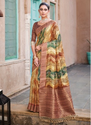 Jacquard Silk Multi Colour Saree