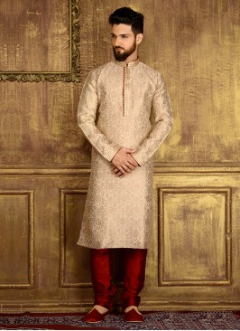 Jaquard Silk Brocade Churidar Kurta Pajama