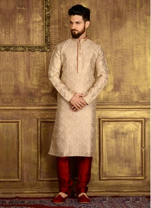 Jaquard Silk Brocade Churidar Kurta Pajama