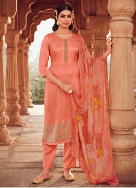 Jazzy Embroidered Peach Trendy Salwar Suit 