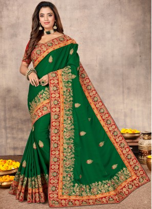 Jazzy Green Sangeet Designer Traditional Saree