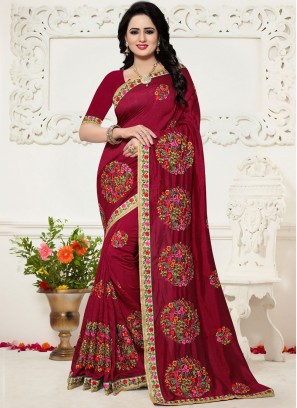 Jazzy Silk Maroon Saree