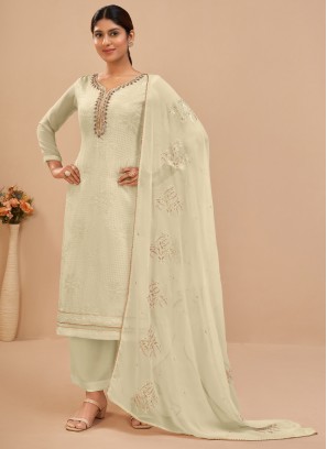 Jovial Embroidered Georgette Festive Wear Salwar Suit