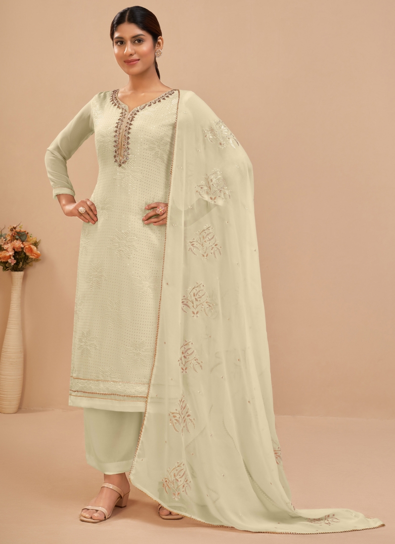 Heavenly Cotton Embroidered Churidar Salwar Suit 