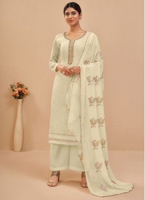 Jovial Embroidered Georgette Festive Wear Salwar Suit