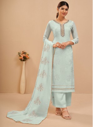 Jovial Embroidered Georgette Festive Wear Salwar Suit