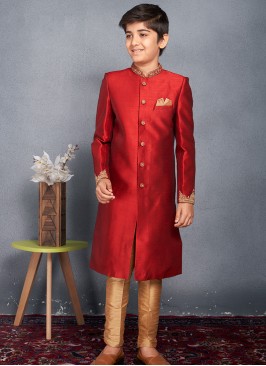Junior Maharaja Sherwani Trouser Set.