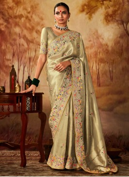 Kanjivaram Silk Green Weaving Designer Saree