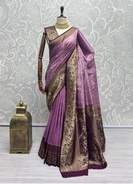 Kanjivaram Silk Lavender Contemporary Saree