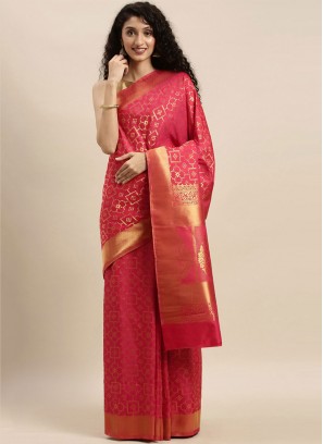 Kanjivaram Silk Pink Designer Traditional Saree