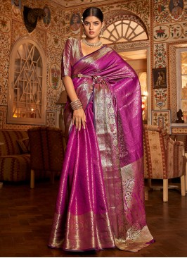 Kanjivaram Silk Zari Classic Saree in Purple