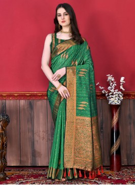 Katan Silk Green Saree
