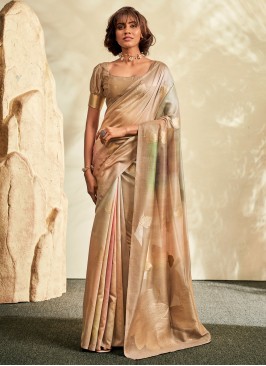 Khadi Silk Contemporary Saree in Beige