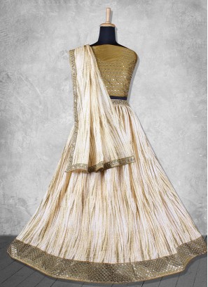 Khaki Mirror A Line Lehenga Choli