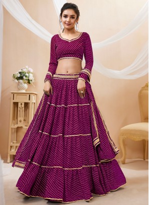 Lace Georgette Designer Lehenga Choli in Purple