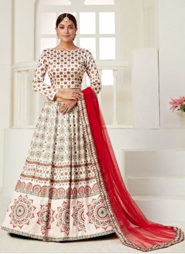 Latest Design Cream Digital Print Lehenga Choli