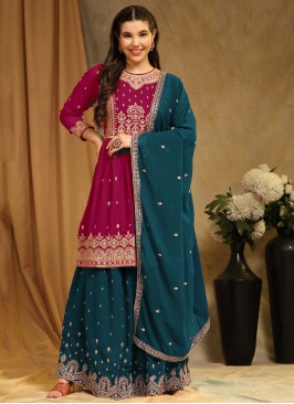 Latest Embroidered Ceremonial Palazzo Salwar Suit