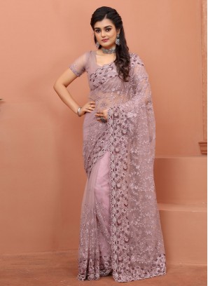 Lavender Ceremonial Trendy Saree