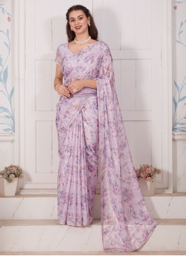 Lavender Color Classic Saree