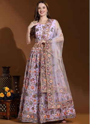 Lavender Color Readymade Lehenga Choli