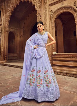 Lavender Colour Georgette Lehenga Choli