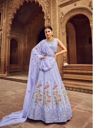 Lavender Colour Georgette Lehenga Choli