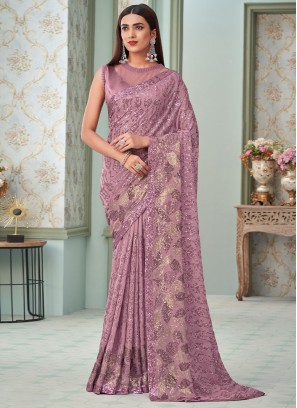 Lavender Engagement Trendy Saree